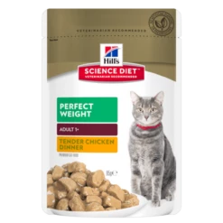 Hills Science Diet Feline Adult 1+ Perfect Weight Chicken Chunks In Gravy 85g X 12
