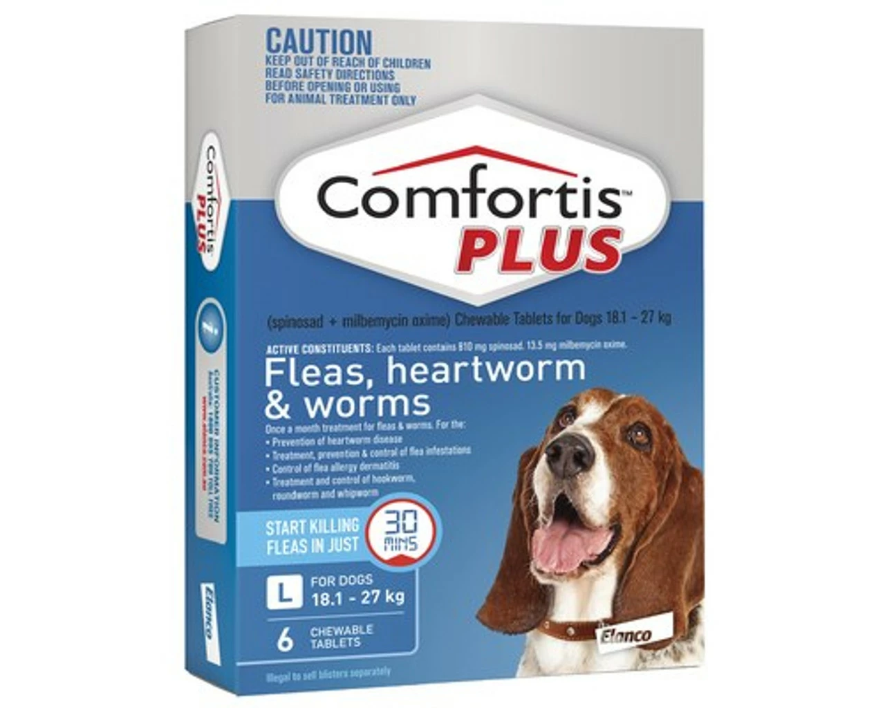 Comfortis Plus 18.1-27kg Blue 6 Tablets 1 Comfortis Plus 18.1-27kg Blue 6 Tablets