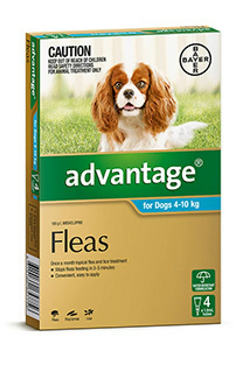 Bayer Advantage Dog 4-10kg Medium Aqua 4's 1 Bayer Advantage Dog 4-10kg Medium Aqua 4's